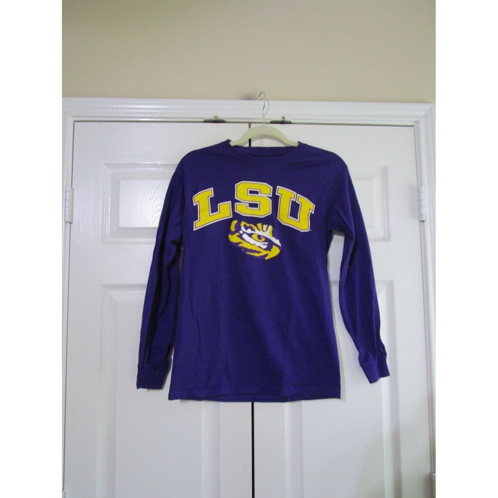 Fanatics Womens LSU T-Shirt Size Small Purple Long Sleeve